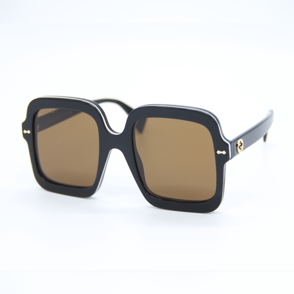 NEW GG1241S 001 GUCCI SQUARE WOMEN BROWN SUNGLASSES GUCCI WOMEN EYEWEAR - Picture 3 of 13